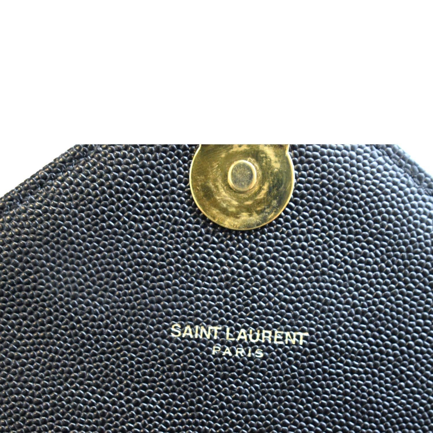 YVES SAINT LAURENT Large Envelope Mix Matelasse Grain De Poudre Chain Shoulder Bag Black