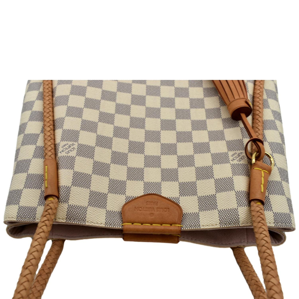 LOUIS VUITTON Propriano Damier Azur Tote Shoulder Bag White