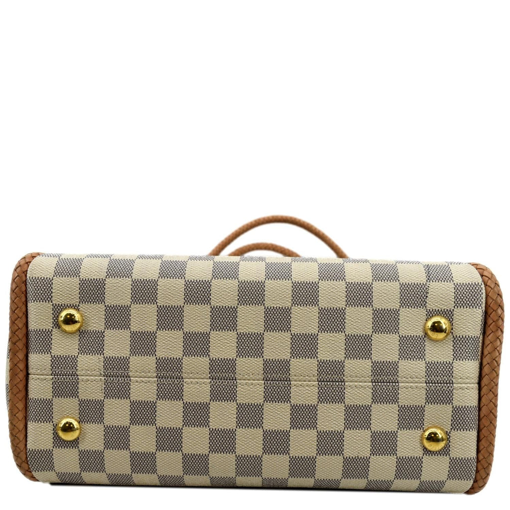 LOUIS VUITTON Propriano Damier Azur Tote Shoulder Bag White