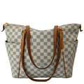 LOUIS VUITTON Totally MM Damier Azur Shoulder Bag White
