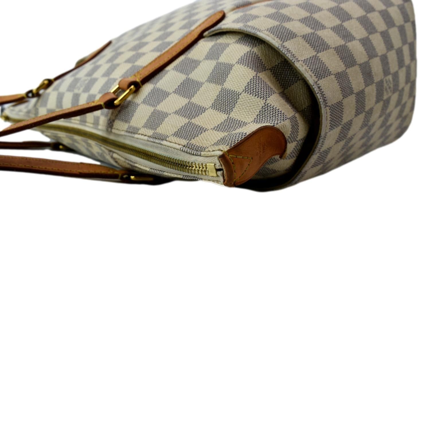 LOUIS VUITTON Totally MM Damier Azur Shoulder Bag White