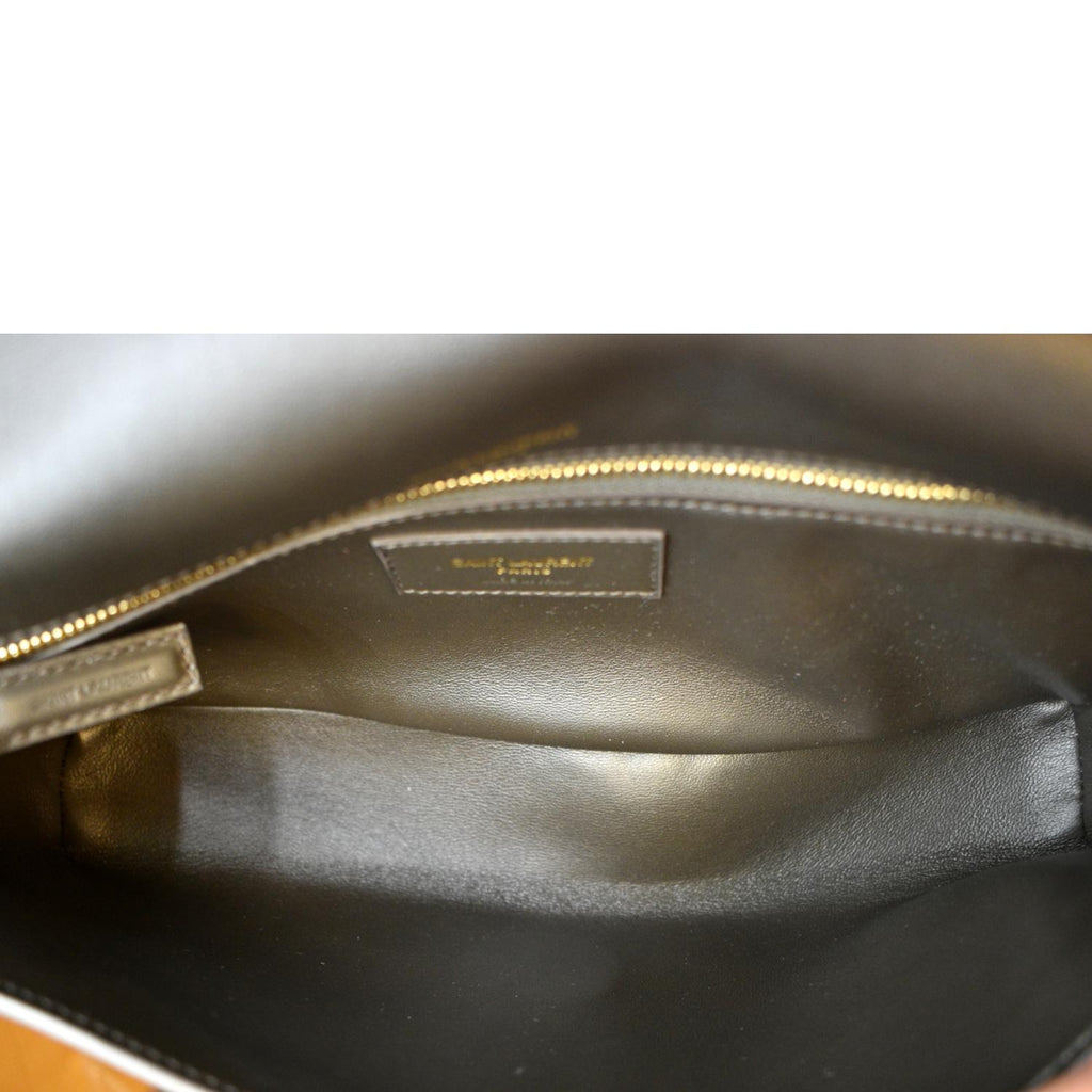 YVES SAINT LAURENT Kate 99 Suede Shoulder Bag Dark Brown