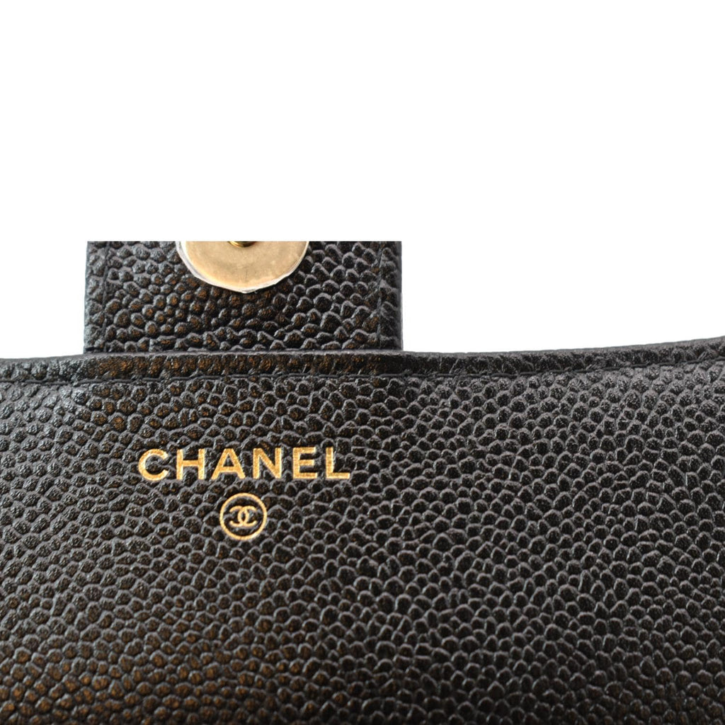 CHANEL Women 2Way Foldable Leather Satchel Crossbody Bag Black