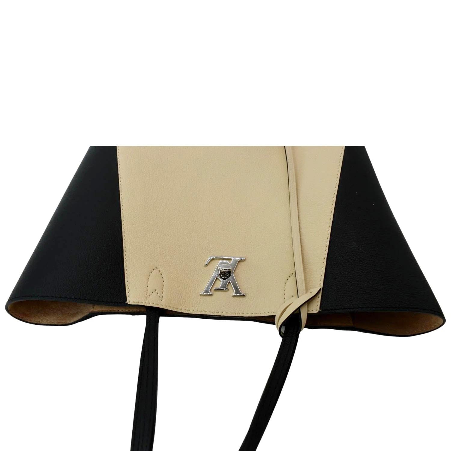 LOUIS VUITTON Lockme Cabas Leather Tote Bag Bicolor