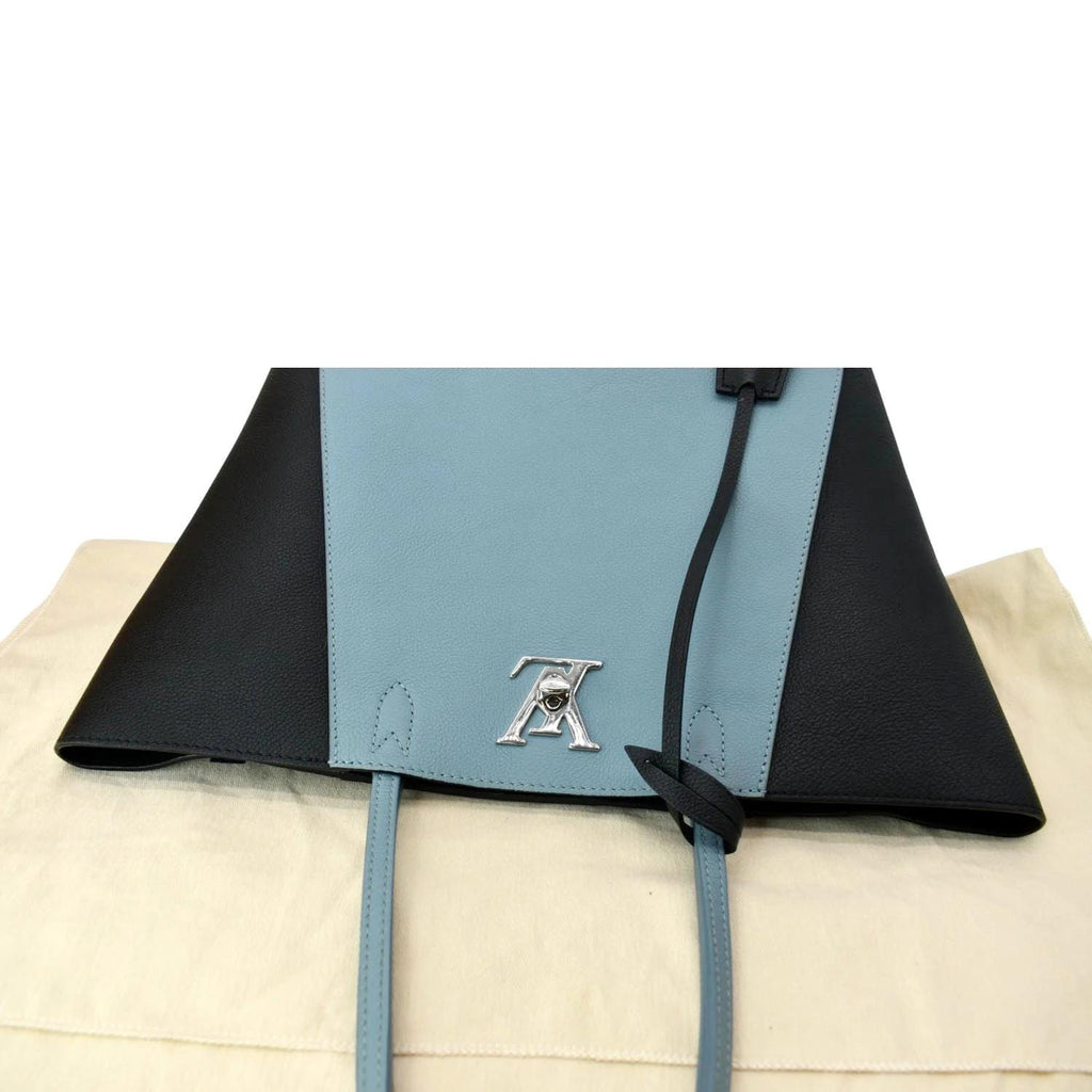 LOUIS VUITTON Lockme Cabas Leather Tote Bag Bicolor