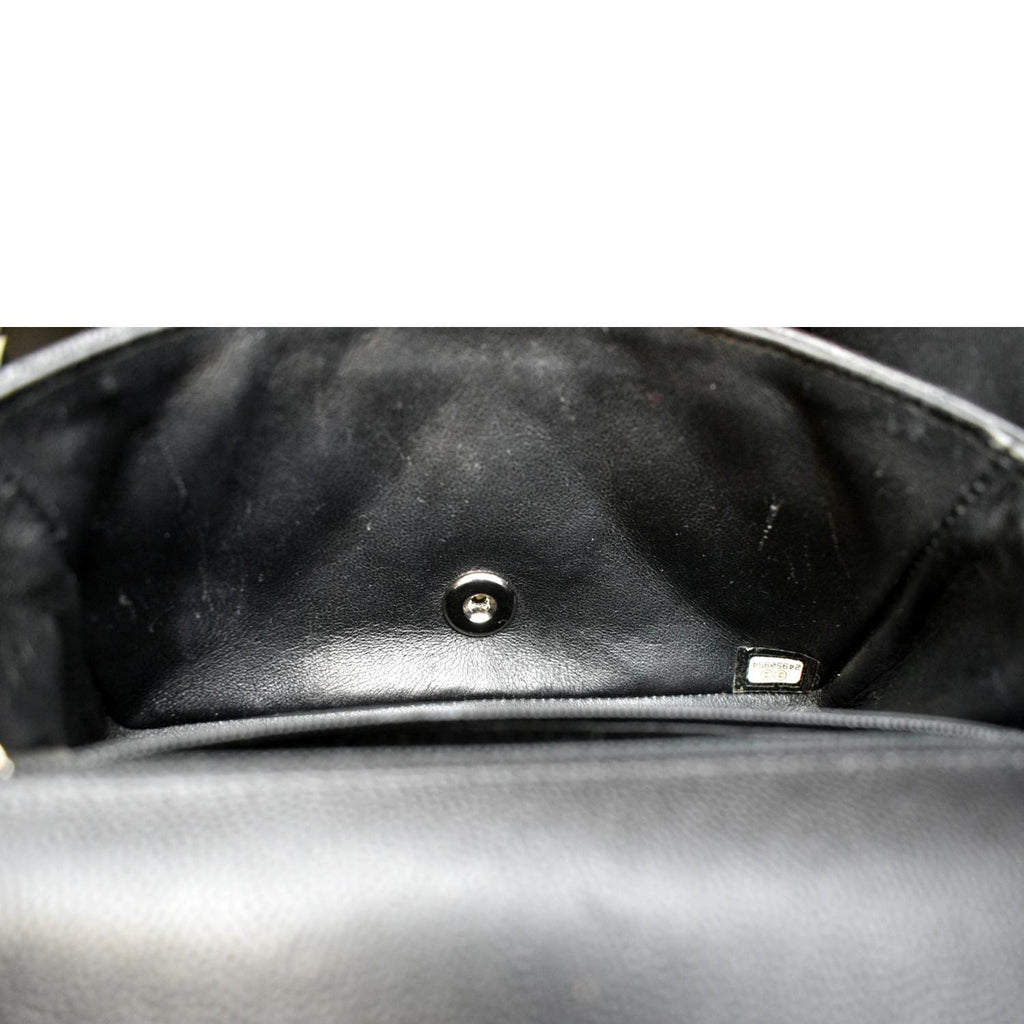 CHANEL Mini CC Flap Leather Shoulder Bag Black