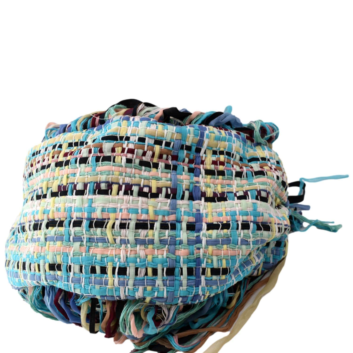 CHANEL Coco Cuba Hammock Tweed Woven Hobo Bag Turquoise