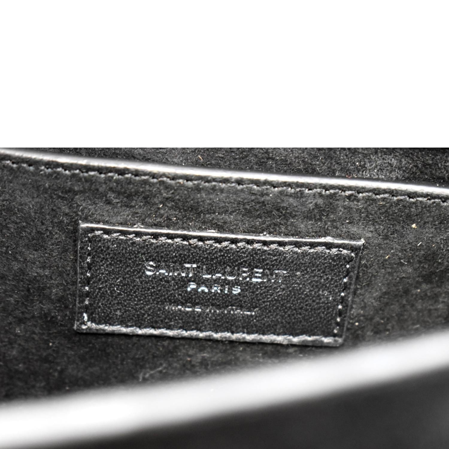 YVES SAINT LAURENT Sunset Calfskin Leather Chain Shoulder Bag Black