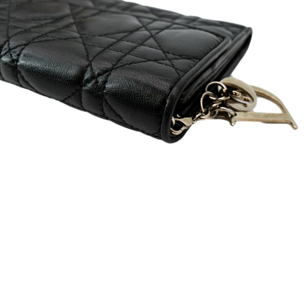 CHRISTIAN DIOR Lady Dior Cannage Leather wallet Black