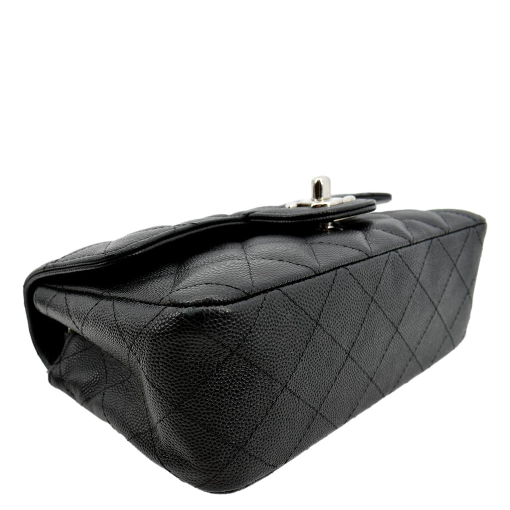 CHANEL Mini CC Flap Leather Shoulder Bag Black