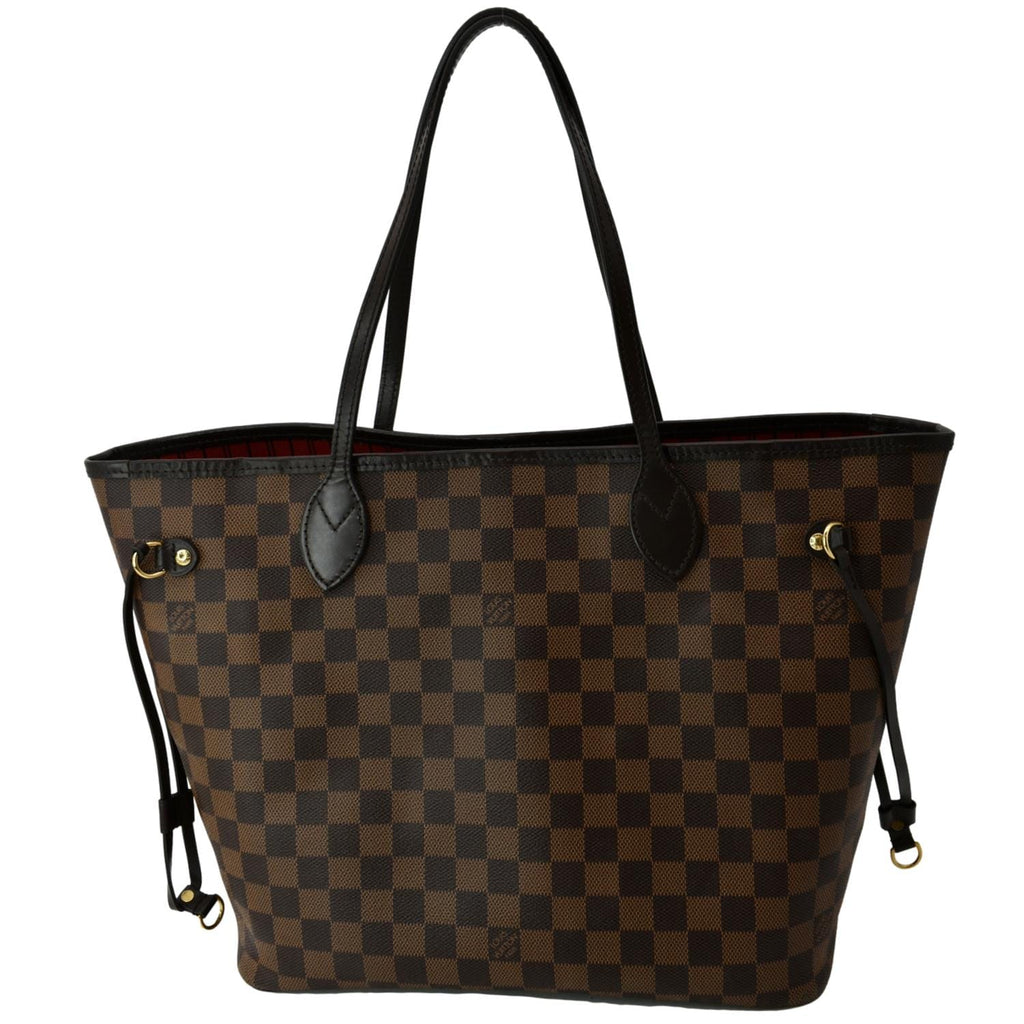 LOUIS VUITTON Neverfull MM Damier Ebene Tote Bag Brown