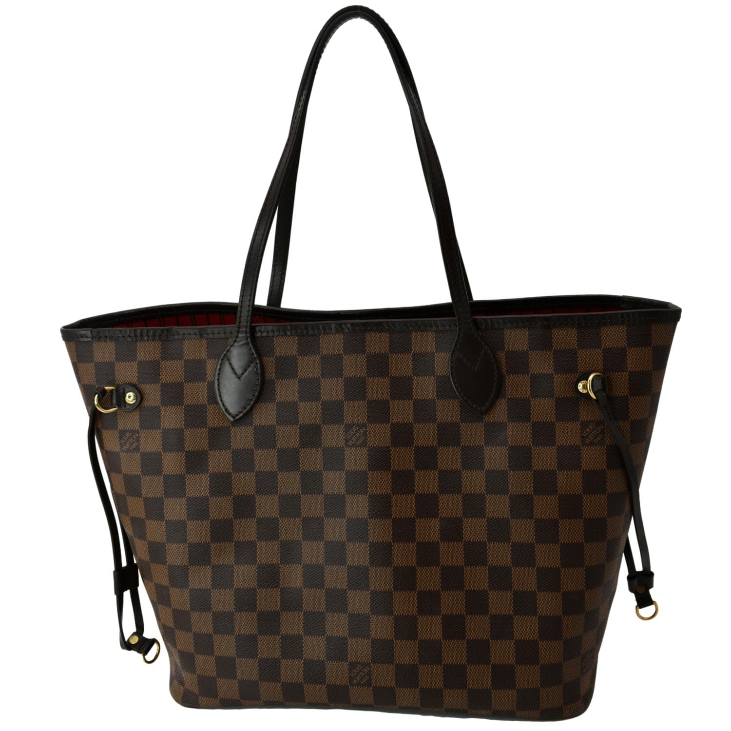 LOUIS VUITTON Neverfull MM Damier Ebene Tote Bag Brown