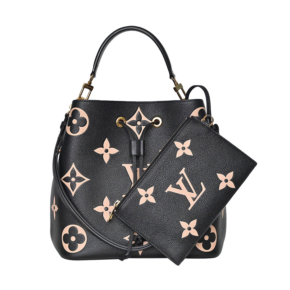 Black / Beige Bicolour Monogram Empreinte Leather Neonoe MM (Rented Out)