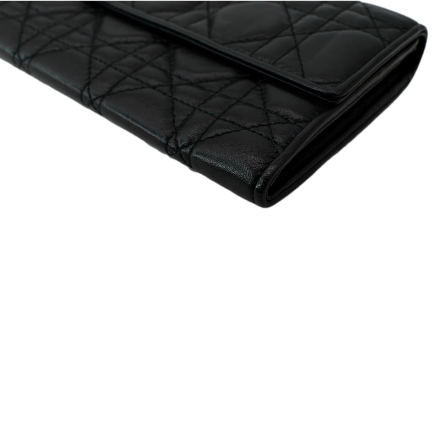 CHRISTIAN DIOR Lady Dior Cannage Leather wallet Black