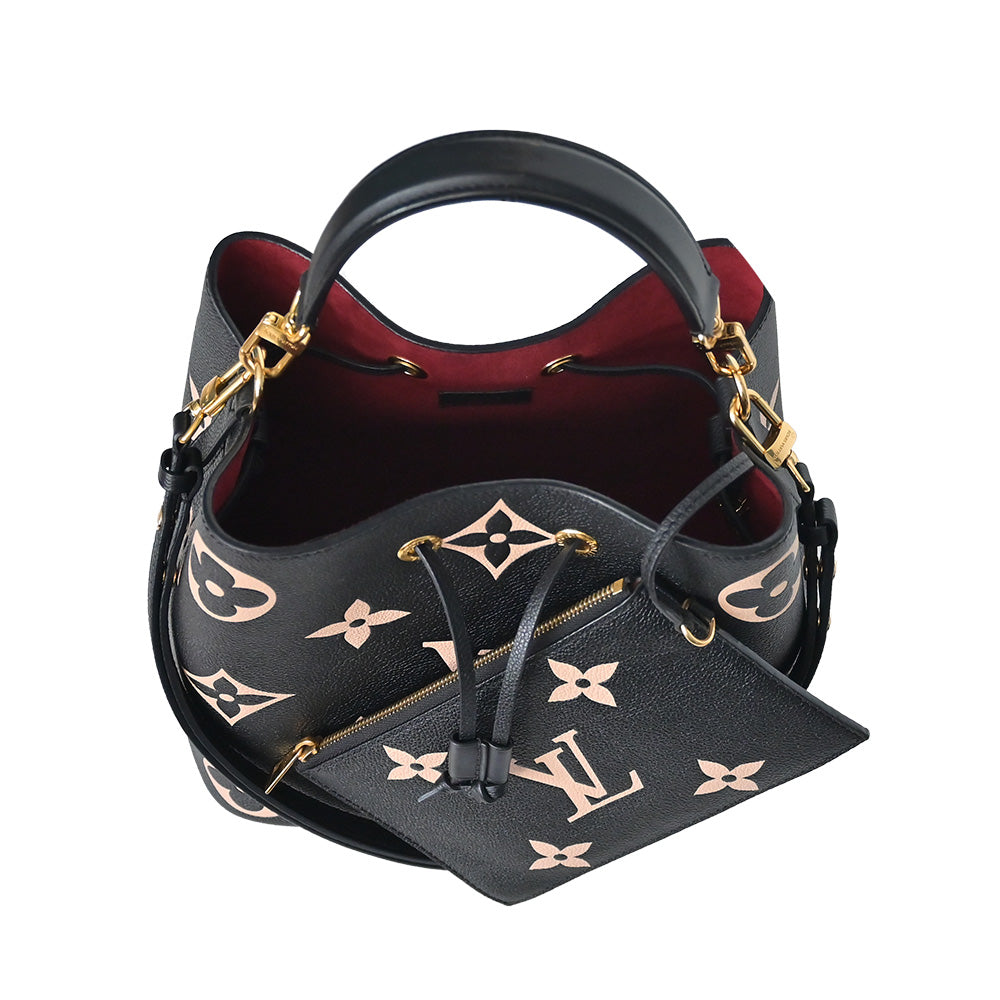 Black / Beige Bicolour Monogram Empreinte Leather Neonoe MM (Rented Out)