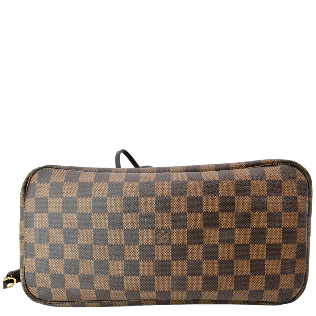 LOUIS VUITTON Neverfull MM Damier Ebene Tote Bag Brown