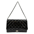 CHANEL Timeless Classic Flap Patent Leather Shoulder Bag Black 17867021