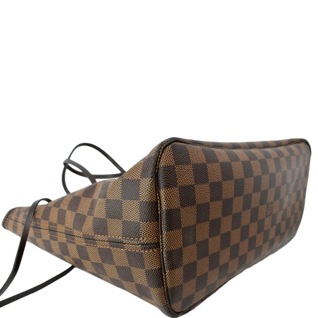 LOUIS VUITTON Neverfull MM Damier Ebene Tote Bag Brown