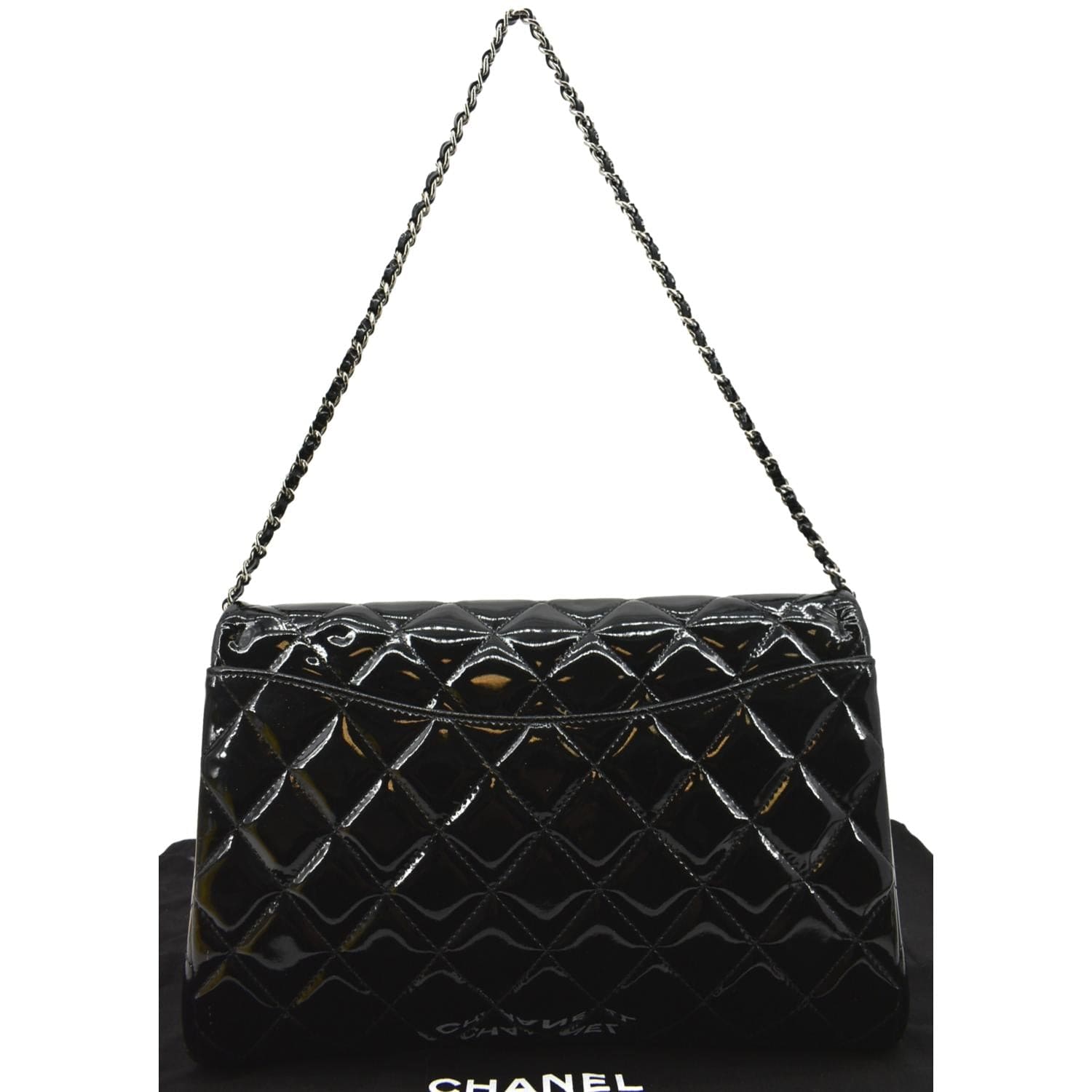 CHANEL Timeless Classic Flap Patent Leather Shoulder Bag Black 17867021