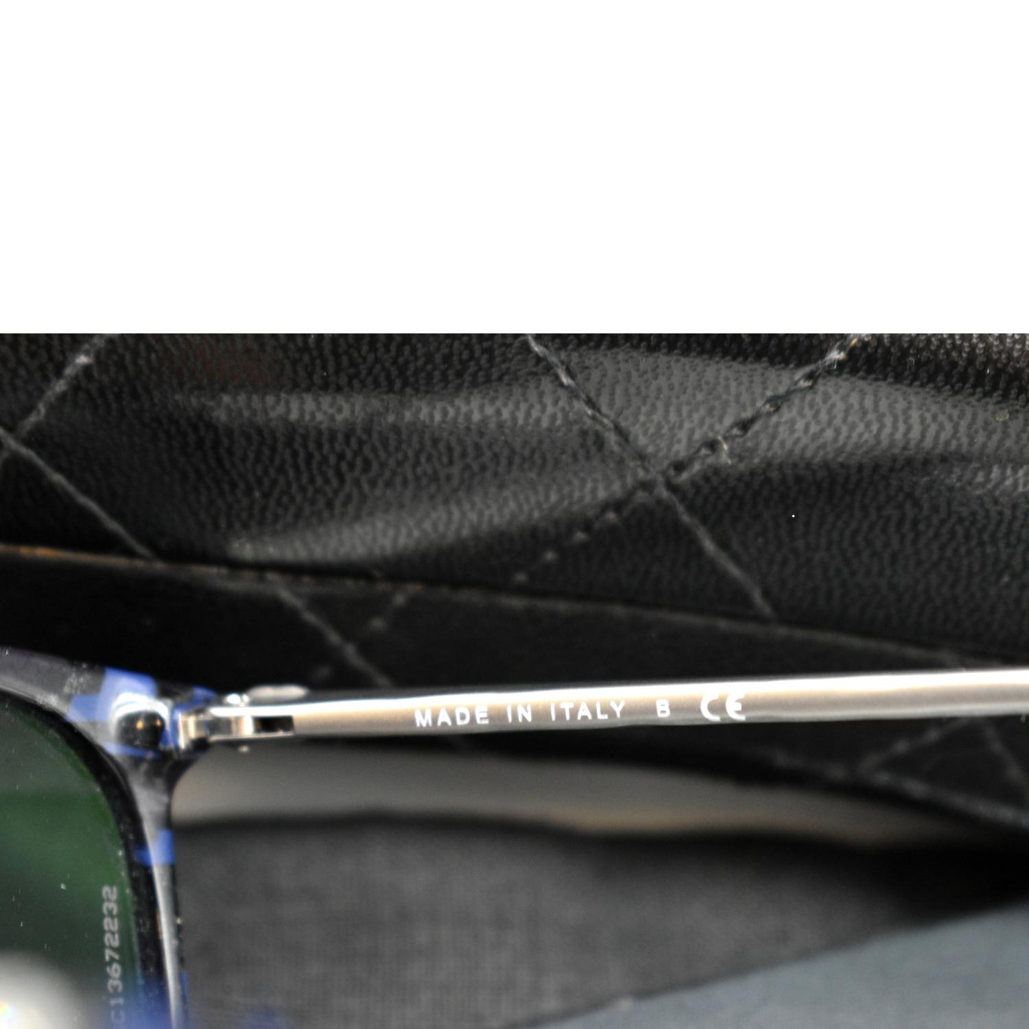 CHANEL 5291-B-A c.1487/S2 Blue Silver Crystals Sunglasses Blue Lens