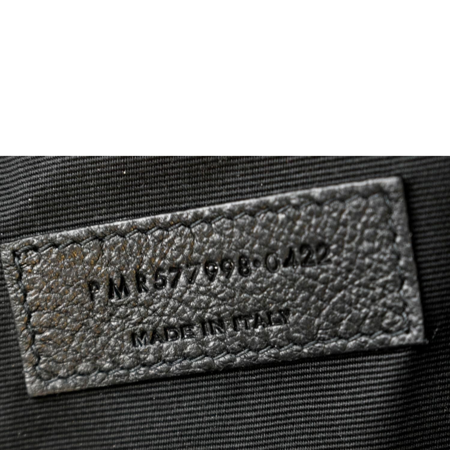 YVES SAINT LAURENT Niki Large Crinkle Leather Shopper Tote Bag Black