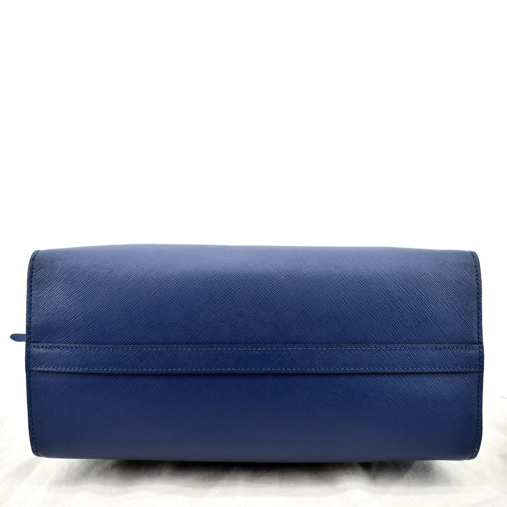 PRADA Saffiano Leather Tote Shoulder Bag Blue