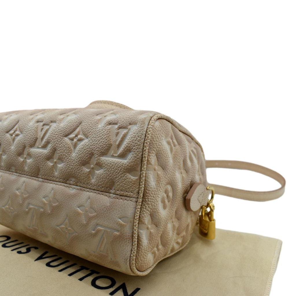 LOUIS VUITTON Speedy 20 Stardust Monogram Embossed Shoulder Bag Beige