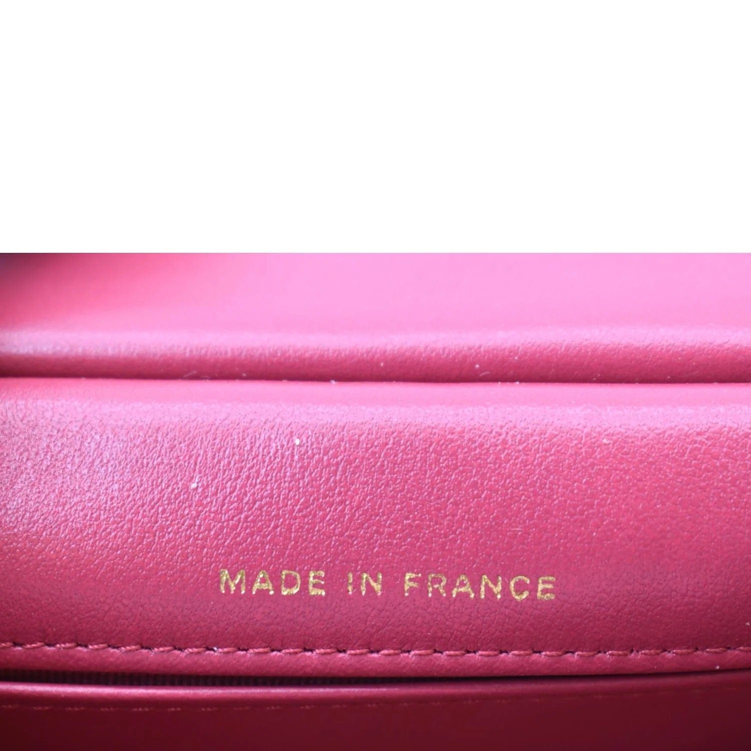CHANEL Women Top Handle Flap Card Holder Quilted Leather Chain Shoulder Bag Red