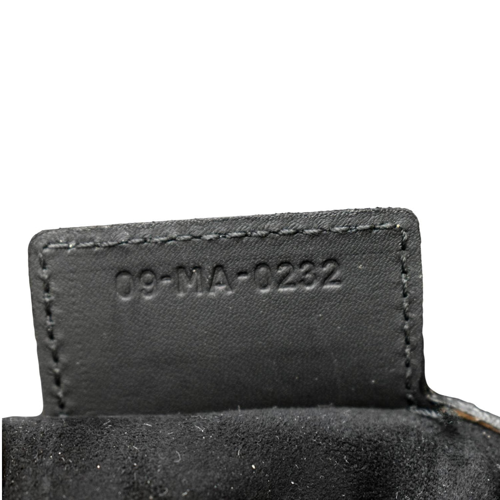 CHRISTIAN DIOR Saddle Leather Satchel Bag Black