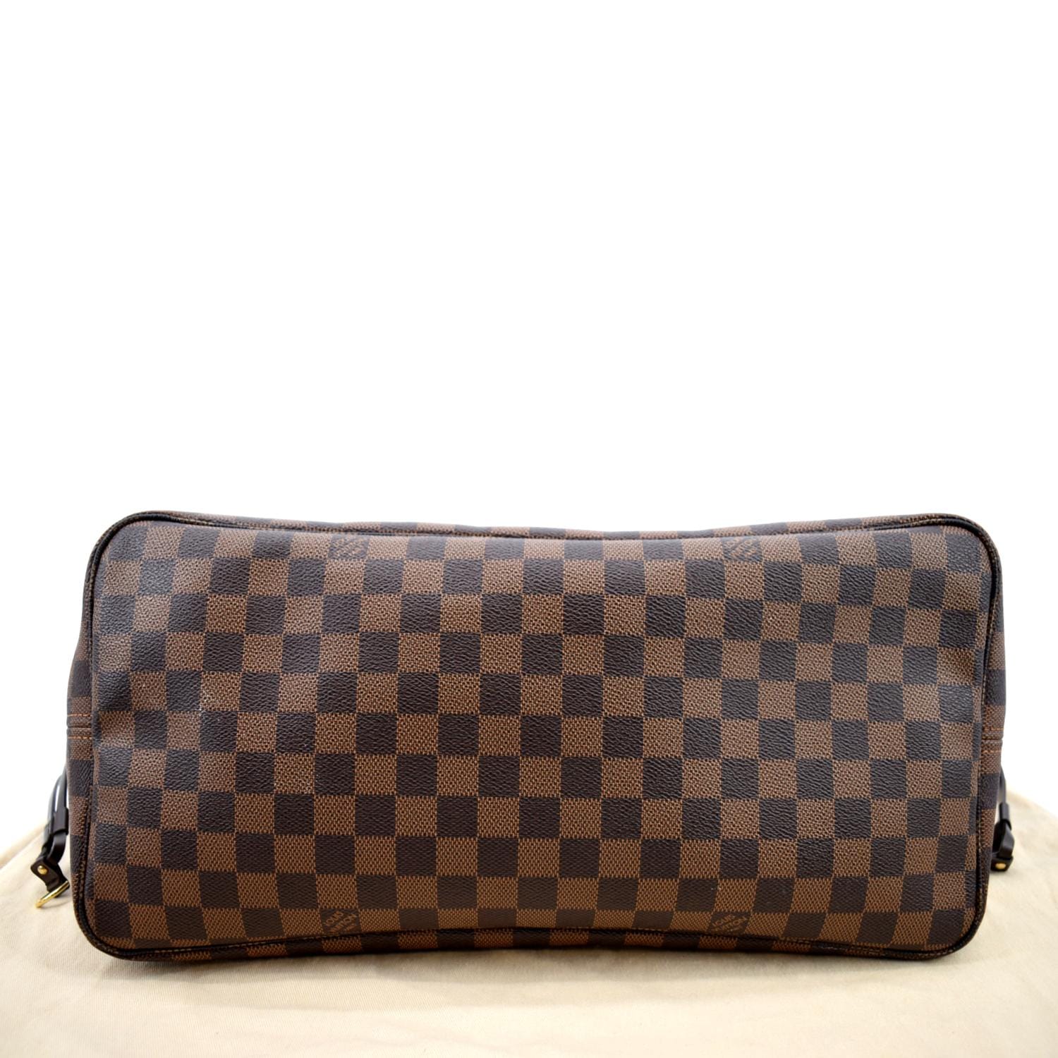 LOUIS VUITTON Neverfull GM Damier Ebene Tote Shoulder Bag Brown