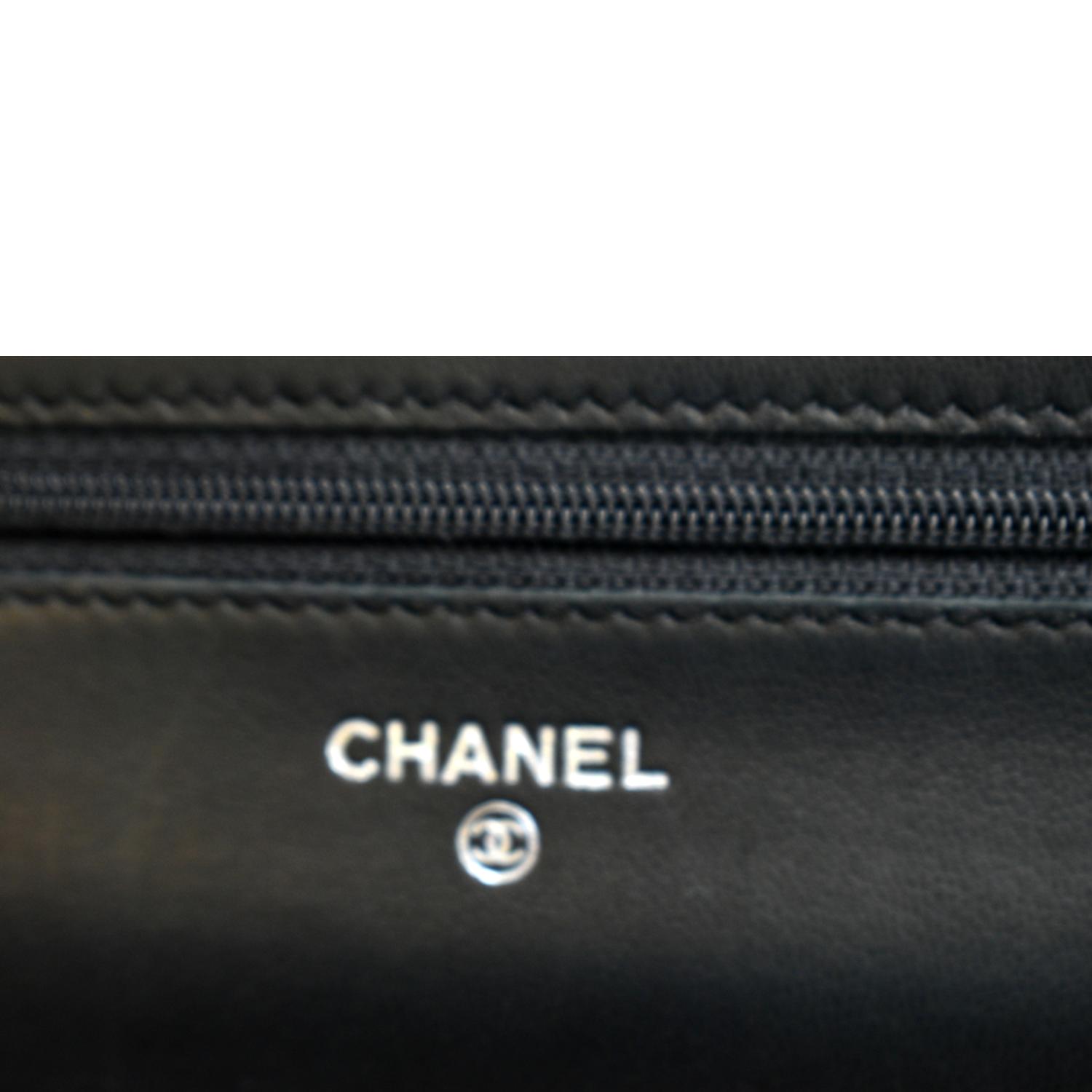 CHANEL Timeless WOC Patent Leather Wallet on Chain Shoulder Bag Black