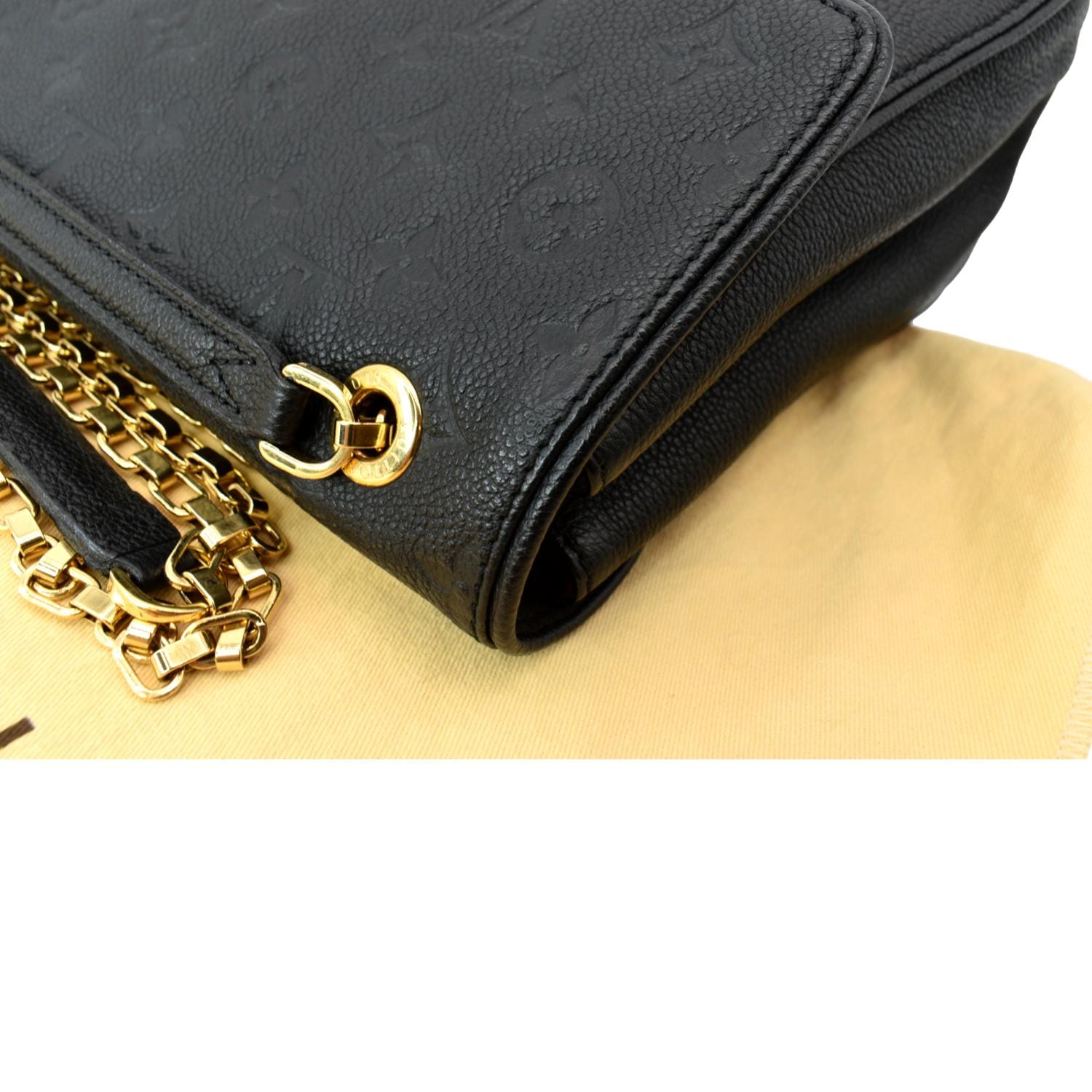 LOUIS VUITTON Saint Germain MM Monogram Empreinte Leather Shoulder Bag Black