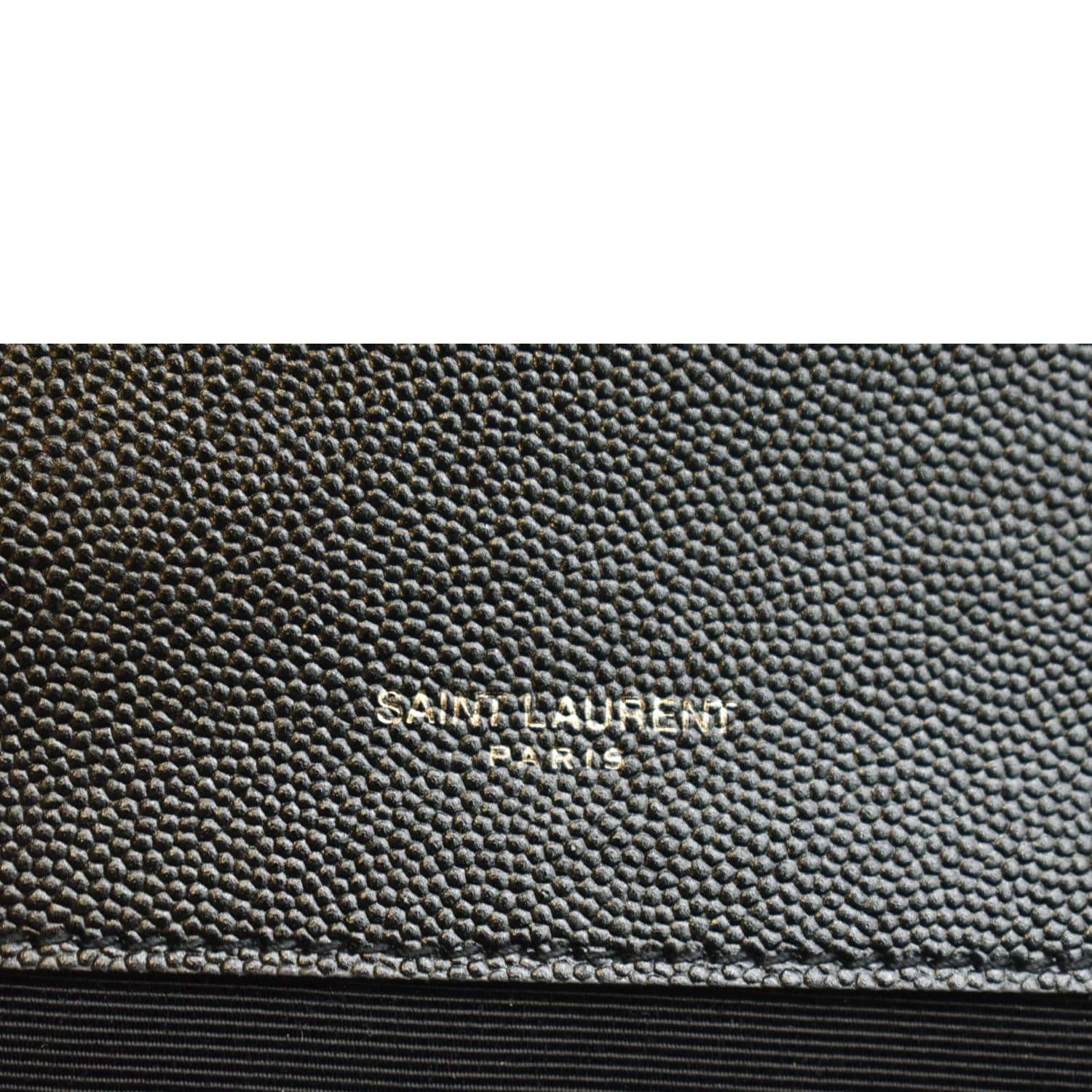 YVES SAINT LAURENT Medium Envelope Leather Chain Shoulder Bag Black