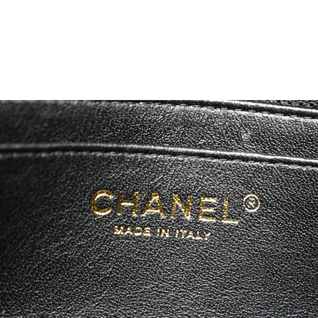 CHANEL Mini Rectangular Flap Quilted Lambskin Leather Shoulder Bag Black