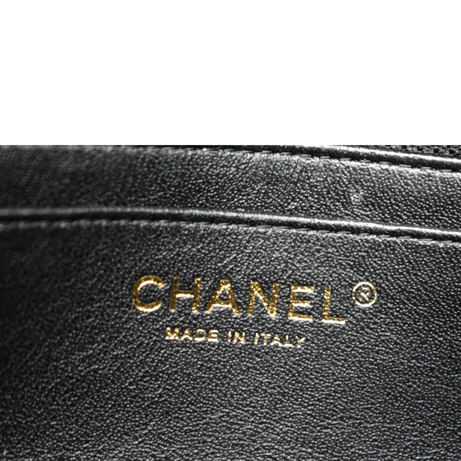 CHANEL Mini Rectangular Flap Quilted Lambskin Leather Shoulder Bag Black