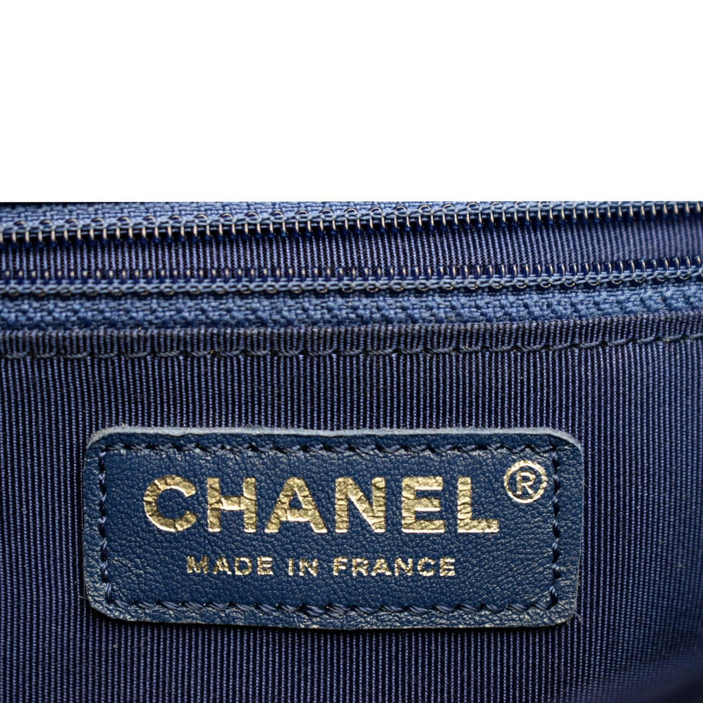 CHANEL Boy Flap Calf Leather Crossbody Bag Blue