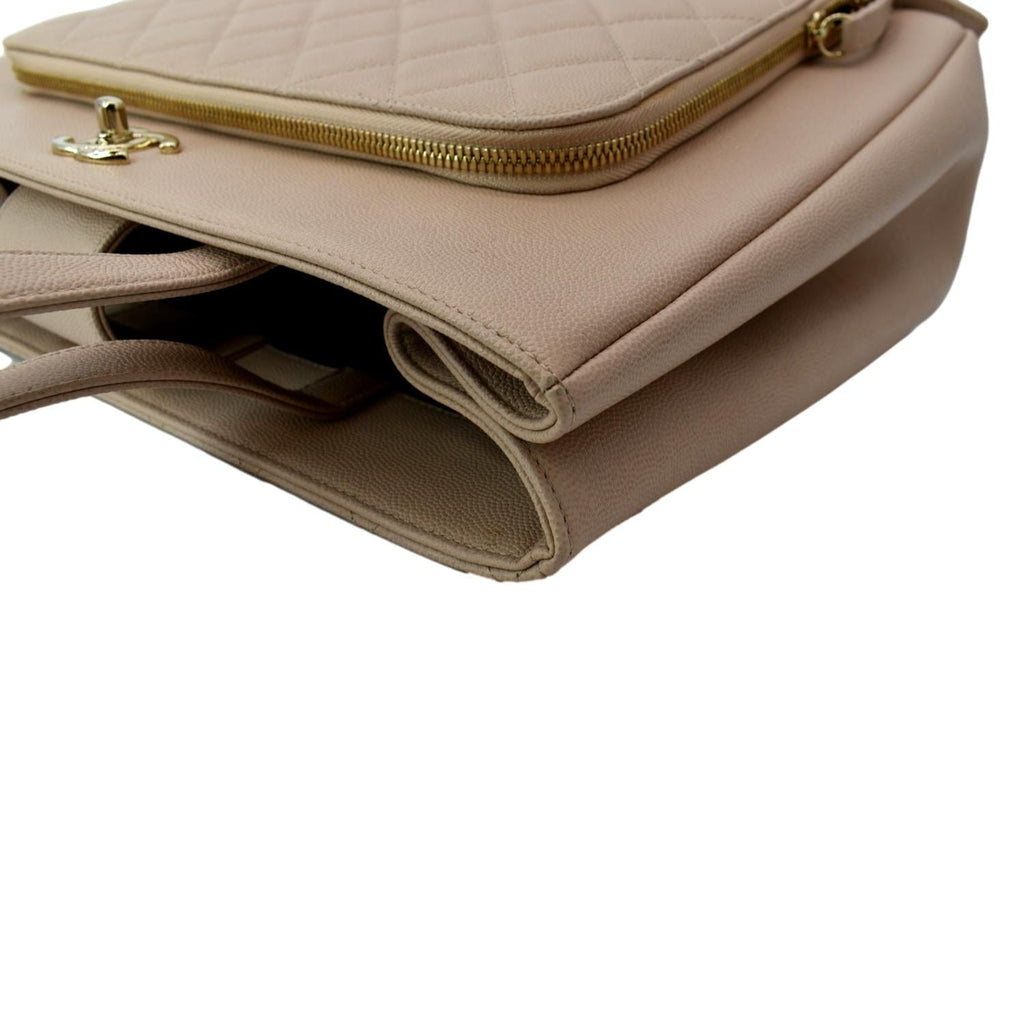 CHANEL Business Affinity Large Leather Shopping Tote Beige  - Hot Deals