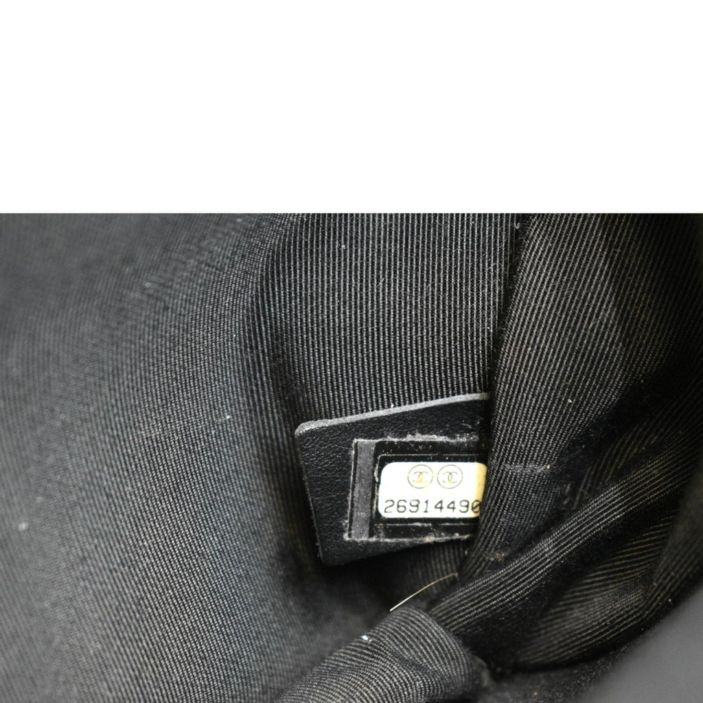 Chanel CC Side Chain Full Flap Leather Shoulder Bag Black