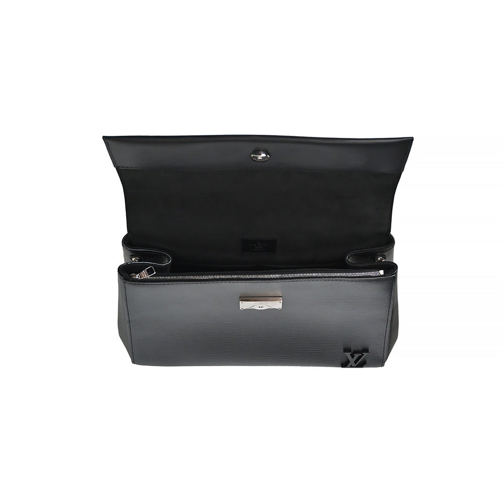 Black Epi Calfskin Leather Cluny MM Top Handle (Rented Out)