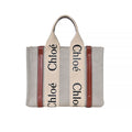 Brown/Beige Canvas Small Woody Tote (No Strap Model) (Rented Out)