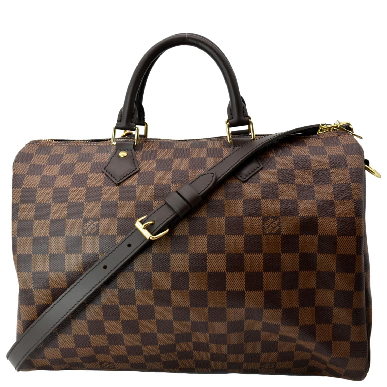 LOUIS VUITTON Speedy 35 Bandouliere Damier Ebene Shoulder Bag Brown