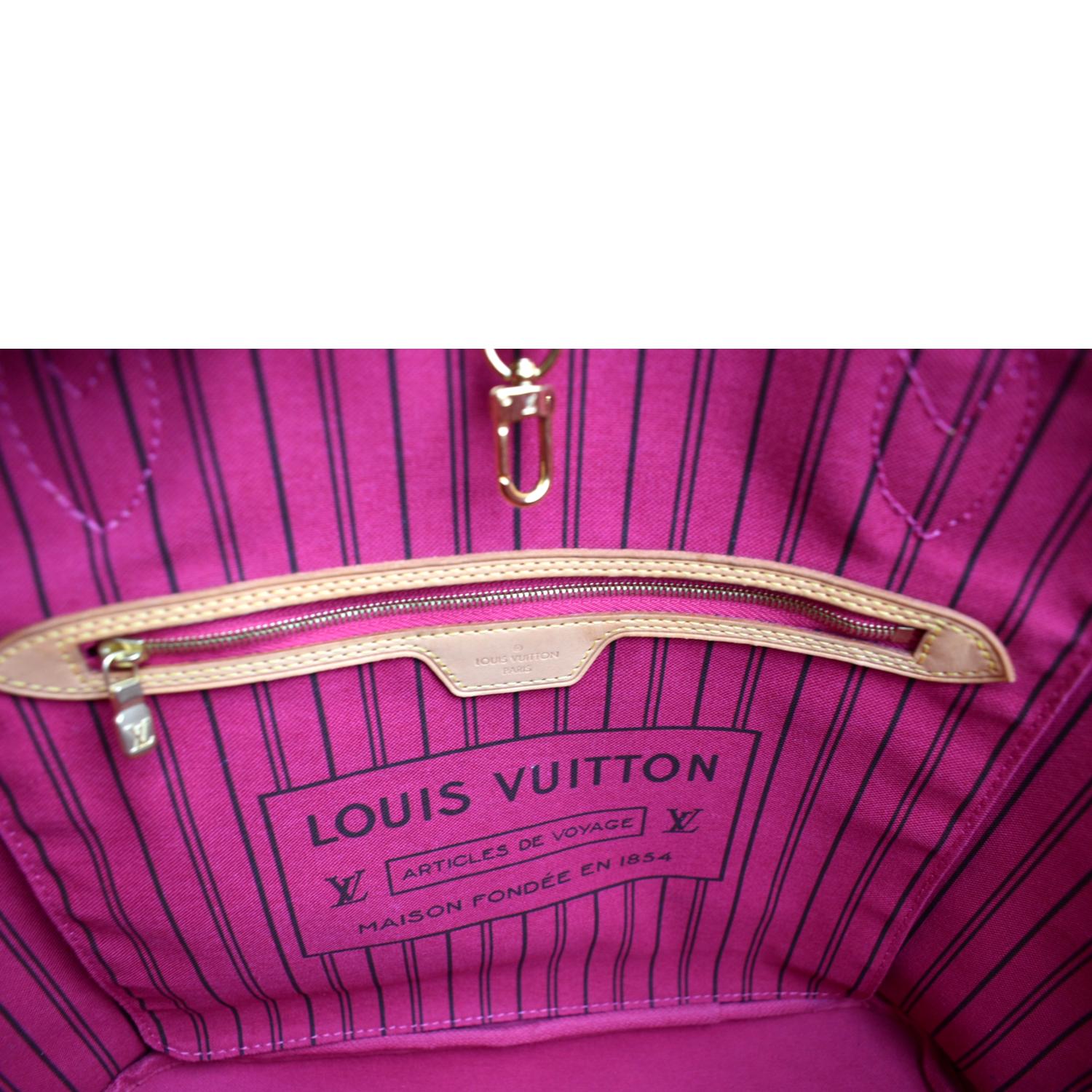 LOUIS VUITTON Neverfull MM Monogram Canvas Tote Bag Brown