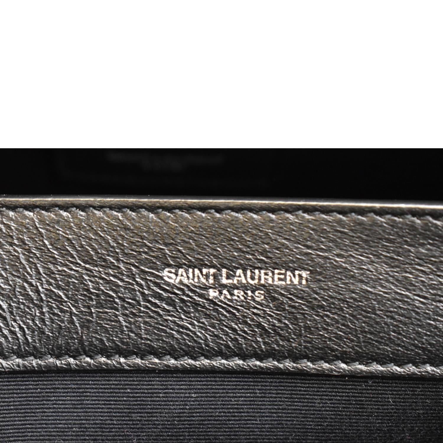 YVES SAINT LAURENT Uptown Crocodile Calfskin Embossed Tote Bag Black
