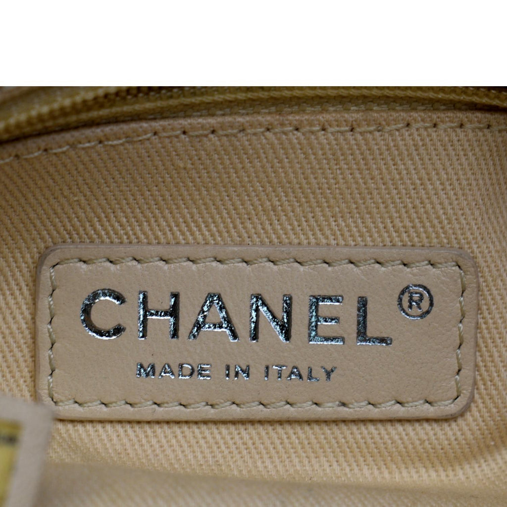 CHANEL Whipstitch Small Flap Suede Shoulder Bag Beige