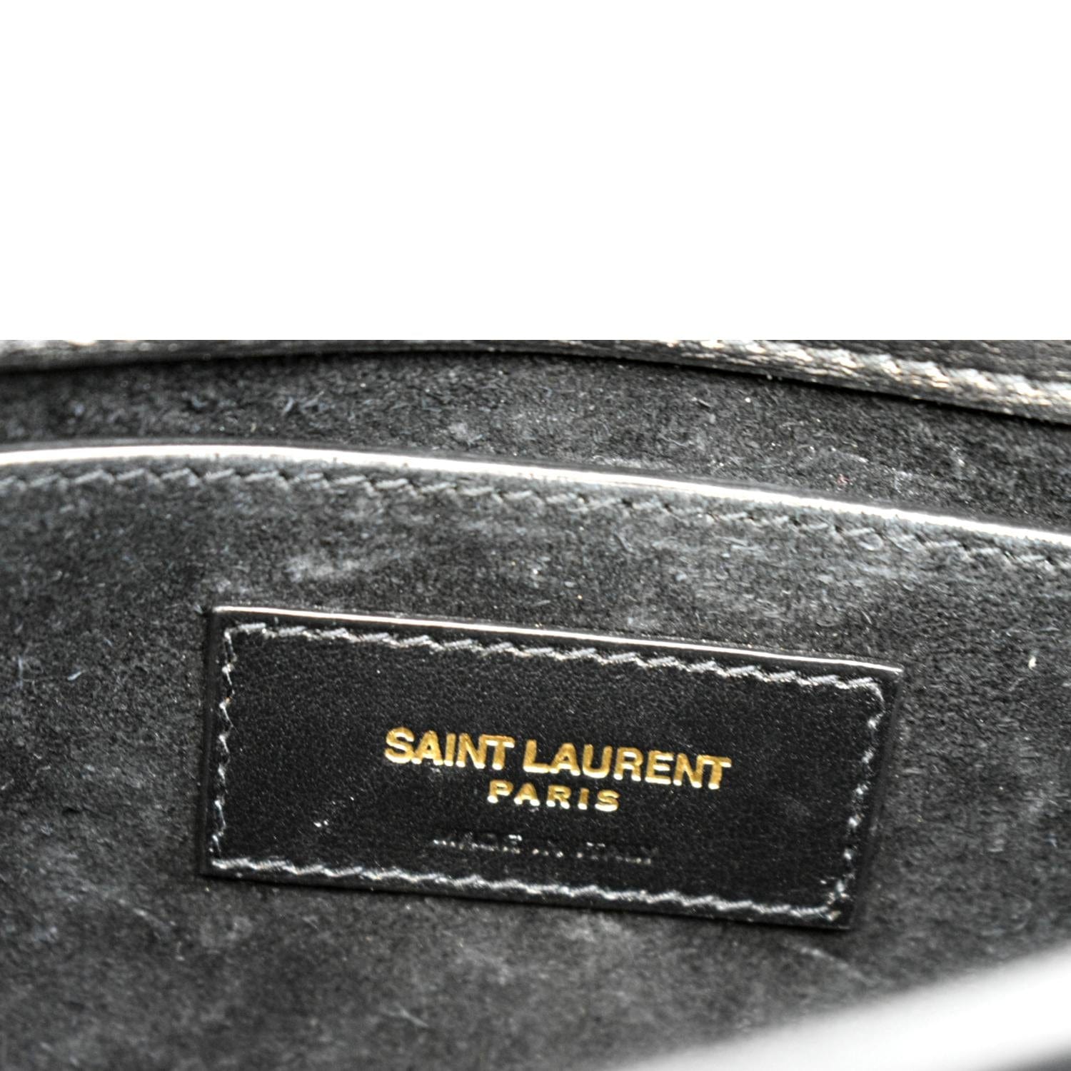 YVES SAINT LAURENT Monogram Sunset Medium Leather Shoulder Bag Black