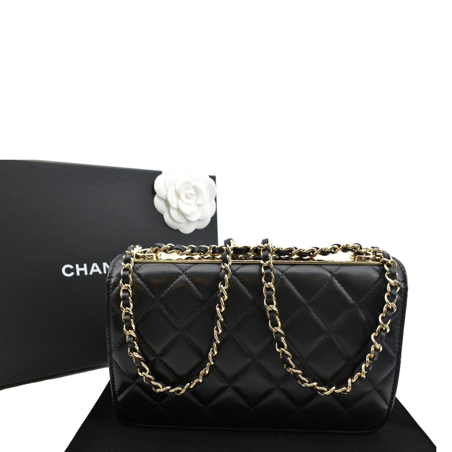 CHANEL Trendy CC Woc Lambskin Leather Crossbody Bag Black