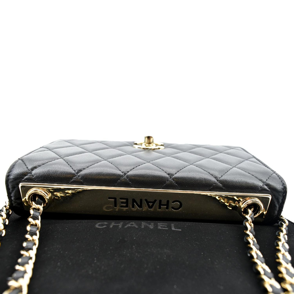 CHANEL Trendy CC Woc Lambskin Leather Crossbody Bag Black
