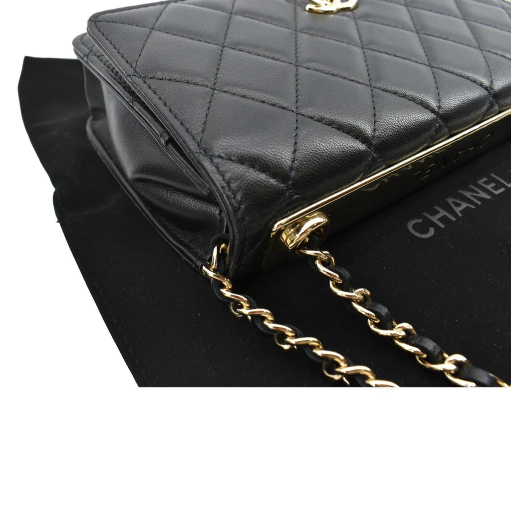 CHANEL Trendy CC Woc Lambskin Leather Crossbody Bag Black