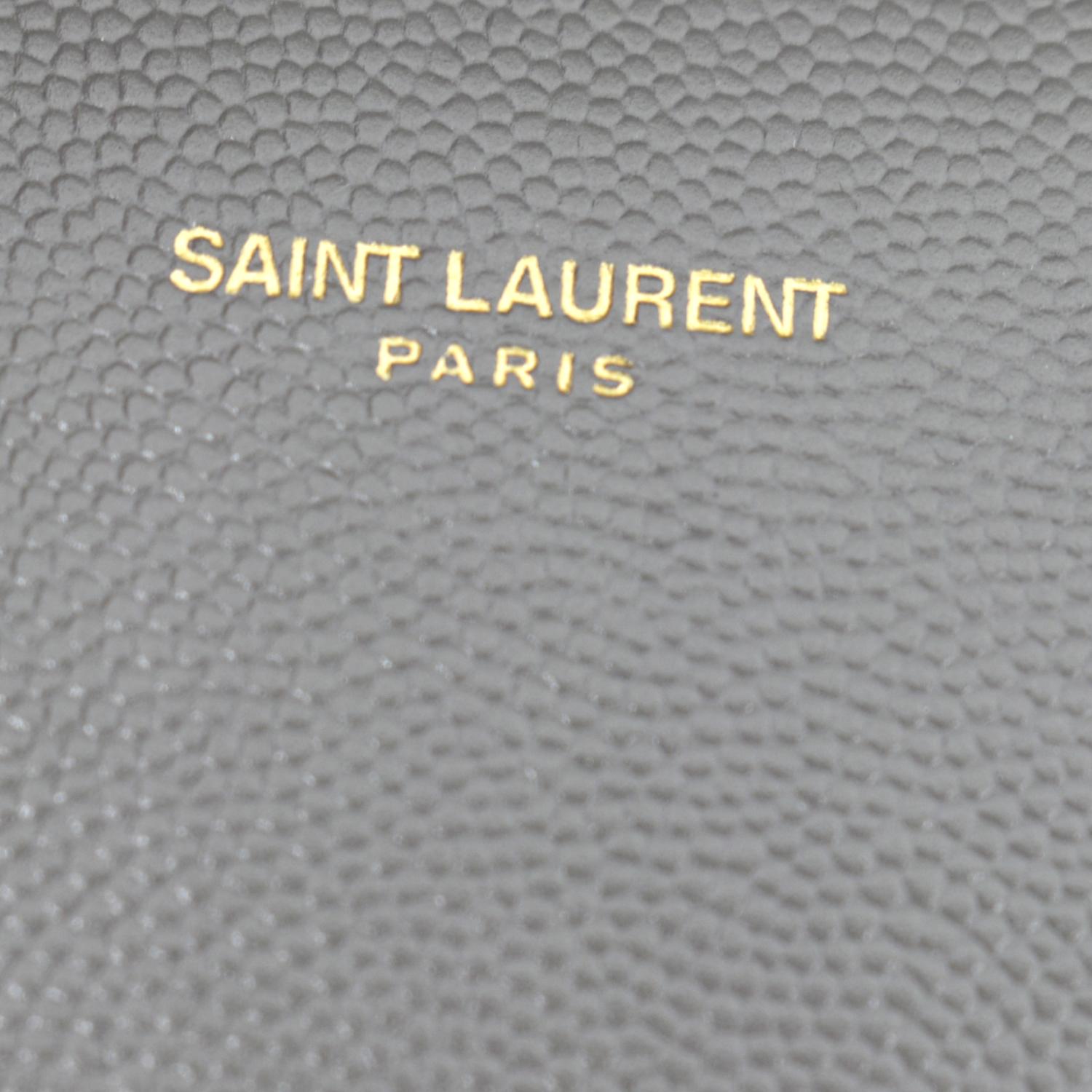 YVES SAINT LAURENT Cassandra Medium Calfskin Leather Shoulder Bag Fog