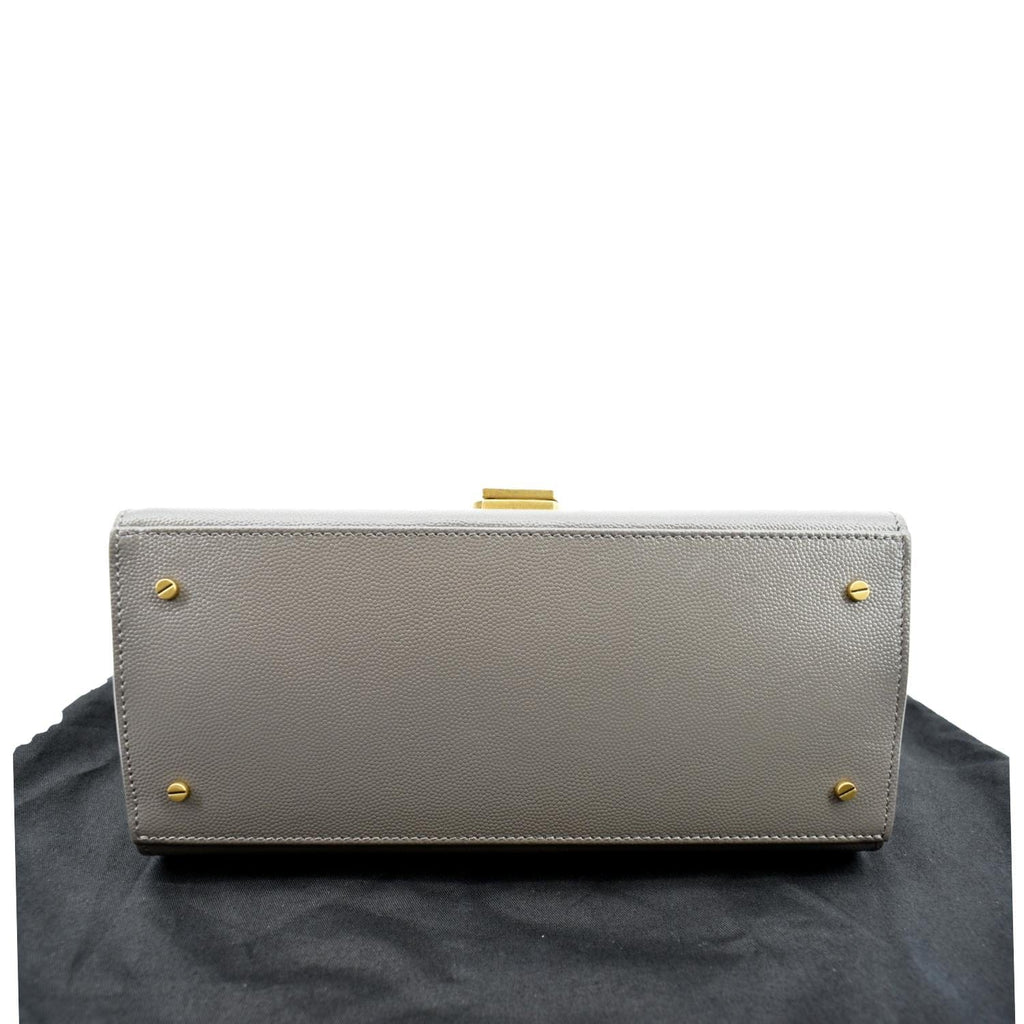YVES SAINT LAURENT Cassandra Medium Calfskin Leather Shoulder Bag Fog
